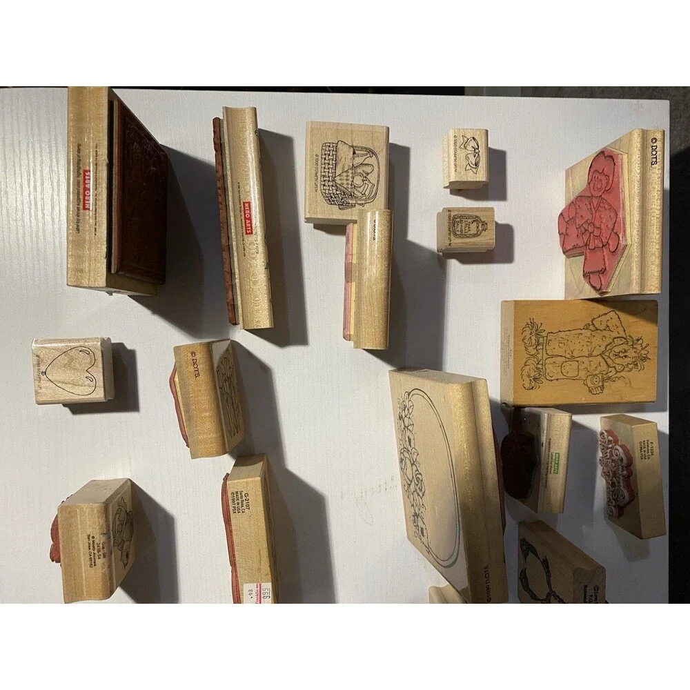 Lot of 20 Vintage Rubber Stamps: Stampin' Up, Hero Arts, Art Impressions Mix